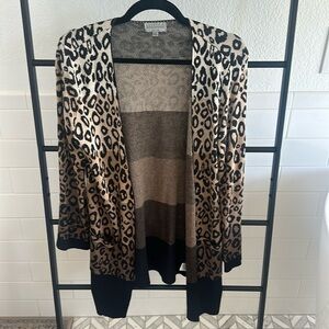 Leopard cardigan shawl throw